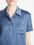 Silk Short-Sleeve Polo Shirt