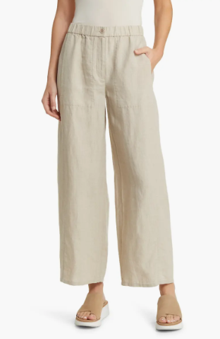 Organic Linen Wide Ankle Pant