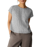 Striped Linen Sheen Square Top