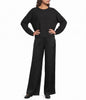 Crinkled Satin Straight Pant