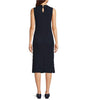 Textured Bubble Jacquard Funnel Neck Sleeveless Dress