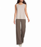 Washable Stretch Crepe Pintuck Wide Pant