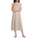 Linen Scoop Neck Dress