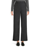 Melange Felted Wool Jersey Wide Full Length Trouser