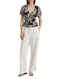 Argenta Printed Cotton Peplum Top