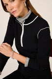 Sporty Rib Zip Up Sweater