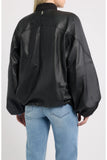 Kylie Oversized Leather Bomber Jacket