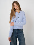 Cashmere Cardigan With Rib Inserts And Seam Details