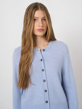 Cashmere Cardigan With Rib Inserts And Seam Details