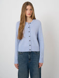 Cashmere Cardigan With Rib Inserts And Seam Details