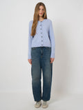 Cashmere Cardigan With Rib Inserts And Seam Details