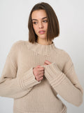 Chunky Cashmere Stand-Collar Sweater