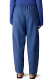 Washed Organic Linen Pleated Ankle Pant