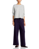 Striped Cozy Brushed Terry Crew Neck Top