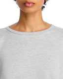 Striped Cozy Brushed Terry Crew Neck Top