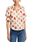 Fiona Floating Poppies Button-Up Top