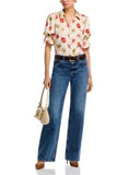 Fiona Floating Poppies Button-Up Top