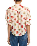 Fiona Floating Poppies Button-Up Top