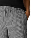 Check Print Wide Leg Ankle Pants