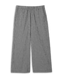 Check Print Wide Leg Ankle Pants