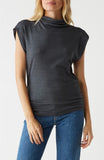 Reese Shine Mock Neck Sleeveless Top