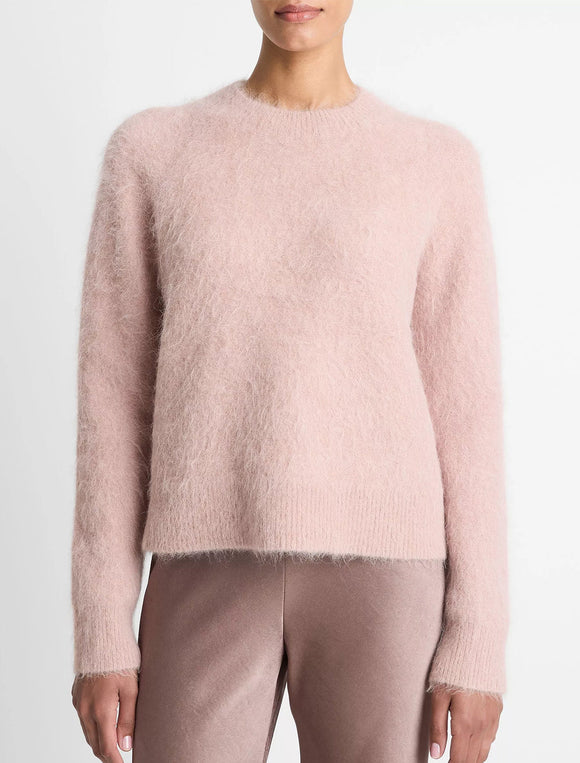 Brushed Alpaca Blend Crew Neck Sweater