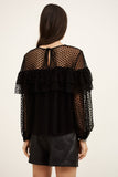 Raff Polka Dot Sheer Blouse
