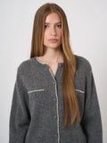 Cashmere-Wool Bouclé Cardigan with Scalloped Edges