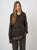 Ultra-Light Cashmere-Silk Sweater with Textured Print