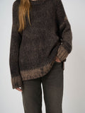Ultra-Light Cashmere-Silk Sweater with Textured Print