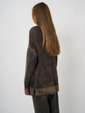 Ultra-Light Cashmere-Silk Sweater with Textured Print