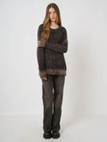 Ultra-Light Cashmere-Silk Sweater with Textured Print