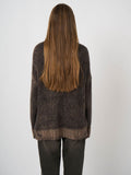 Ultra-Light Cashmere-Silk Sweater with Textured Print
