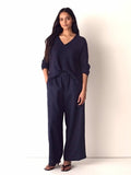 Organic Linen Ankle Wide Pant