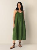 Washed Organic Linen Délavé Lantern Cami Dress