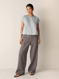 Striped Linen Sheen Square Top