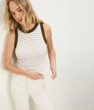 Gina Ultra Rib Stripe Crop Tank