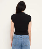 Amara Mock Neck Power Shoulder Top