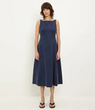 Palmira Herringbone Linen Fit and Flare Dress