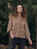 Oversized Wool-Alpaca Cardigan with Patch Pockets