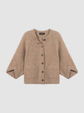 Oversized Wool-Alpaca Cardigan with Patch Pockets