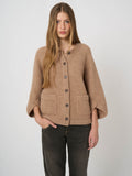 Oversized Wool-Alpaca Cardigan with Patch Pockets