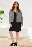 Gingham Button Front Collared Jacket With Pockets
