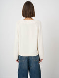 Cropped Cashmere-Cotton Sweater with Wide Rib Boat Neck