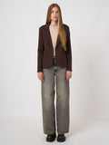 Modal-Cotton French Terry Sweatshirt Blazer