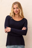 Soft French Terry Scoop Neck Long Sleeve Top