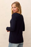 Soft French Terry Scoop Neck Long Sleeve Top