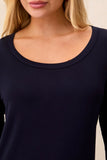 Soft French Terry Scoop Neck Long Sleeve Top