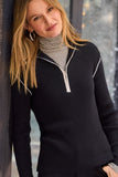 Sporty Rib Zip Up Sweater