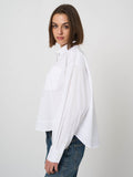 Stretch Cotton Poplin Blouse With Chest Pocket